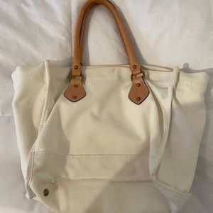 Jcrew off white small canvas bag